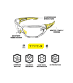 Γυαλιά Βαλλιστικής Προστασίας Vision Type-X με Διάφανους Αντιθαμβωτικούς και Αντιχαρακτικούς Φακούς, Προστασία UV και Μαύρο Σκελετό – Mechanix - Image 5