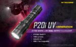 Φακός Led Χειρός P20i UV Precise Tactical Επαναφορτιζόμενος 1800 Lumens με Εμβέλεια 337m, Υπεριώδη Φωτισμό UV 365nm, Μπαταρία 4000mAh, USB-C, Λειτουργία Strobe και Αδιαβροχοποίηση IP68, Μαύρος – Nitecore - Image 9