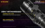 Φακός Led Χειρός P20i UV Precise Tactical Επαναφορτιζόμενος 1800 Lumens με Εμβέλεια 337m, Υπεριώδη Φωτισμό UV 365nm, Μπαταρία 4000mAh, USB-C, Λειτουργία Strobe και Αδιαβροχοποίηση IP68, Μαύρος – Nitecore - Image 18