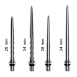 Σετ 3 Ανταλλακτικών Μεταλλικών Μυτών Darts Stingray B5 Tune Up 28mm με Ραβδώσεις, Ασημί – Bull's - Image 2