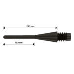 Ανταλλακτικές Μύτες για Βελάκια Darts Longlife Long 60211 Soft Tip 2BA 6mm, Μήκος 25,3mm, Σετ 100 Τεμαχίων, Μαύρες – Bull's