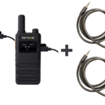 Σετ 2 Πομποδεκτών B63S PMR446 με 16 Κανάλια, Οθόνη LCD, USB-C και 2 Αντάπτορες M51 PTT Earmor – Retevis