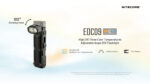 Φακός Led Χειρός EDC09 MCT Επαναφορτιζόμενος 1600 Lumens με Περιστρεφόμενη Κεφαλή 102°, 3 Θερμοκρασίες Φωτισμού και USB-C, Μαύρος – Nitecore - Image 5