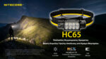 Φακός Led Κεφαλής HC65 MCT Επαναφορτιζόμενος 2000 Lumens με 3 Θερμοκρασίες Φωτισμού, USB-C, Μαύρος – Nitecore - Image 4