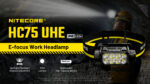 Φακός Led Κεφαλής HC75 UHE Επαναφορτιζόμενος 3000 Lumens με Ρυθμιζόμενη Εστίαση E-Focus, Κόκκινο Φως και USB-C, Μαύρος – Nitecore - Image 5