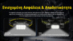 Φακός Led Κεφαλής HC75 UHE Επαναφορτιζόμενος 3000 Lumens με Ρυθμιζόμενη Εστίαση E-Focus, Κόκκινο Φως και USB-C, Μαύρος – Nitecore - Image 11