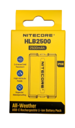 Επαναφορτιζόμενη Μπαταρία Li-ion HLB2500 2500mAh με USB-C για Φακούς Κεφαλής HA29 UHE και HA27 UHE – Nitecore