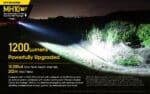 Φακός Led Χειρός MH10 V2 Multi Task Hybrid Επαναφορτιζόμενος 1200 Lumens με Εμβέλεια 202m, Μπαταρία 4000mAh, Φόρτιση USB-C και Αδιαβροχοποίηση IP68, Μαύρος – Nitecore - Image 9