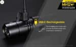 Φακός Led Χειρός MH12 V2 Multi Task Hybrid Επαναφορτιζόμενος 1200 Lumens με Εμβέλεια 202m, Μπαταρία 5000mAh, Φόρτιση USB-C και Αδιαβροχοποίηση IP68, Μαύρος – Nitecore - Image 14