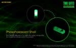 Φακός Led Μπρελόκ TIKI GITD Glow in the Dark Επαναφορτιζόμενος 300 Lumens με Εμβέλεια 71m, Φωσφορίζον Σώμα, Φως UV 365nm, Μπαταρία 130mAh, Φόρτιση USB-C και Αδιαβροχοποίηση IP66 – Nitecore. - Image 10