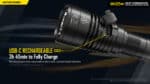 Φακός Led Χειρός MH25 V2 Multi Task Hybrid Επαναφορτιζόμενος 1300 Lumens με Εμβέλεια 475m, Μπαταρία 5000mAh, Φόρτιση USB-C και Αδιαβροχοποίηση IP68, Μαύρος – Nitecore - Image 10
