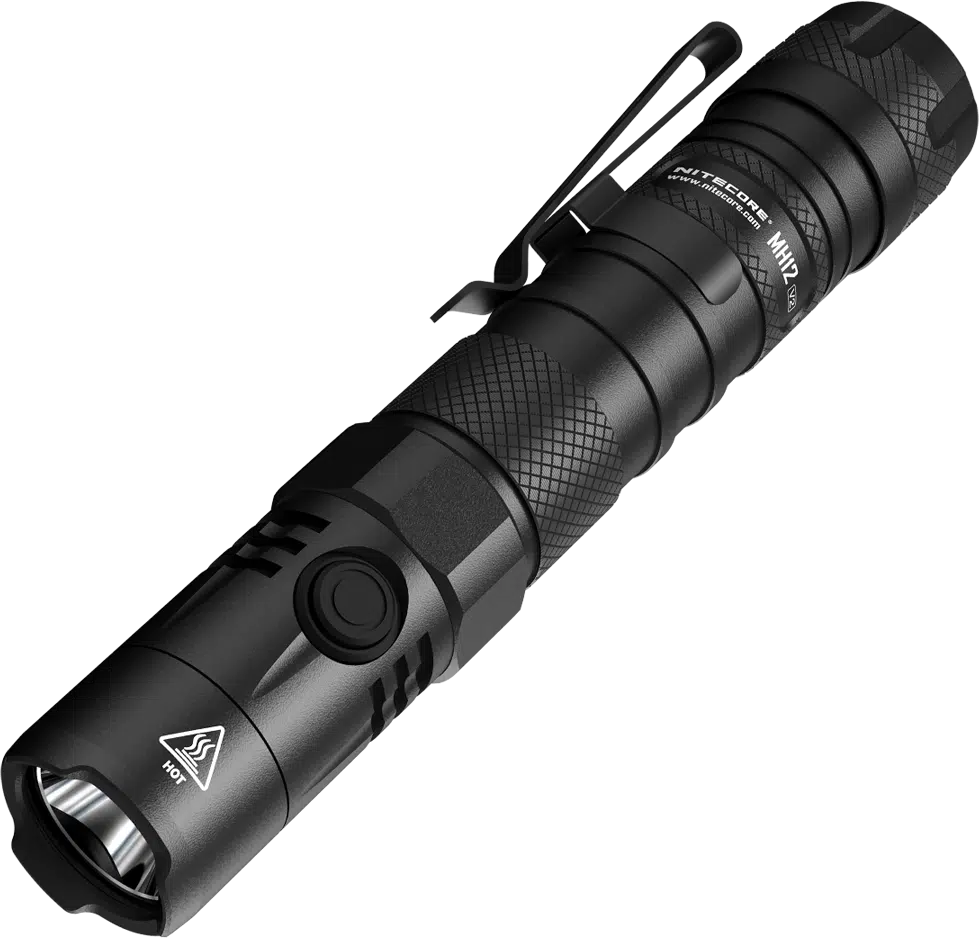 NITECORE_MH12v2_01_GROP Φακός Led Χειρός MH12 V2 Multi Task Hybrid Επαναφορτιζόμενος 1200 Lumens με Εμβέλεια 202m, Μπαταρία 5000mAh, Φόρτιση USB-C και Αδιαβροχοποίηση IP68, Μαύρος – Nitecore - Image 1