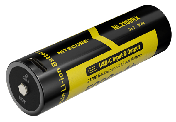 Επαναφορτιζόμενη Μπαταρία Li-ion NL2150RX 21700 5000mAh 3.6V με Θύρα USB-C και Λειτουργία Power Bank – Nitecore