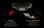 Φακός Led Κεφαλής NU43 Επαναφορτιζόμενος 1400 Lumens με Εμβέλεια 130m, Μπαταρία 3400mAh, Κόκκινο Φως, Φόρτιση USB-C και Αδιαβροχοποίηση IP68, Μαύρος – Nitecore. - Image 14