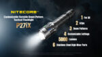 Φακός Led Χειρός P27iX Tactical Επαναφορτιζόμενος 5000 Lumens με Εμβέλεια 330m, 4 Led UHi 20 MAX, USB-C και Αδιαβροχοποίηση IP68, Μαύρος – Nitecore - Image 20