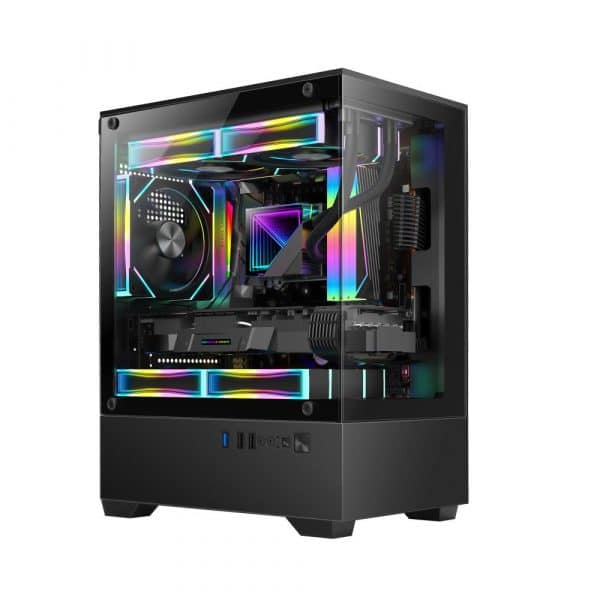 Κουτί Υπολογιστή Mini Tower micro ATX με Tempered Glass και ARGB Raider SL-2 GOLDEN TIGER