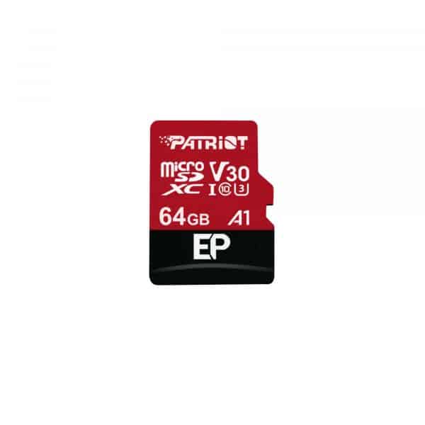 Κάρτα Μνήμης microSDXC 64GB U3 V30 100MB/s PEF64GEP31MCX PATRIOT