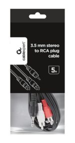Καλώδιο Ήχου 3,5 mm σε 2×RCA, 5 m CCA-458-5M GEMBIRD - Image 2