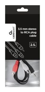 Καλώδιο Ήχου 3,5 mm σε 2 RCA Αρσενικό-Αρσενικό 2,5 m CCA-458-2.5M GEMBIRD - Image 2