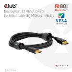 Καλώδιο DisplayPort 2.1 2 m 8K240Hz CAC-1094 CLUB3D - Image 3