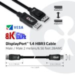 Καλώδιο DisplayPort 1.4 HBR3 2 m 8K 60 Hz CAC-2068 CLUB3D - Image 7