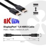 Καλώδιο DisplayPort 1.4 HBR3 2 m 8K 60 Hz CAC-2068 CLUB3D - Image 4