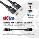 Καλώδιο DisplayPort 1.4 HBR3 8K 3 m CAC-1060 CLUB3D - Image 3