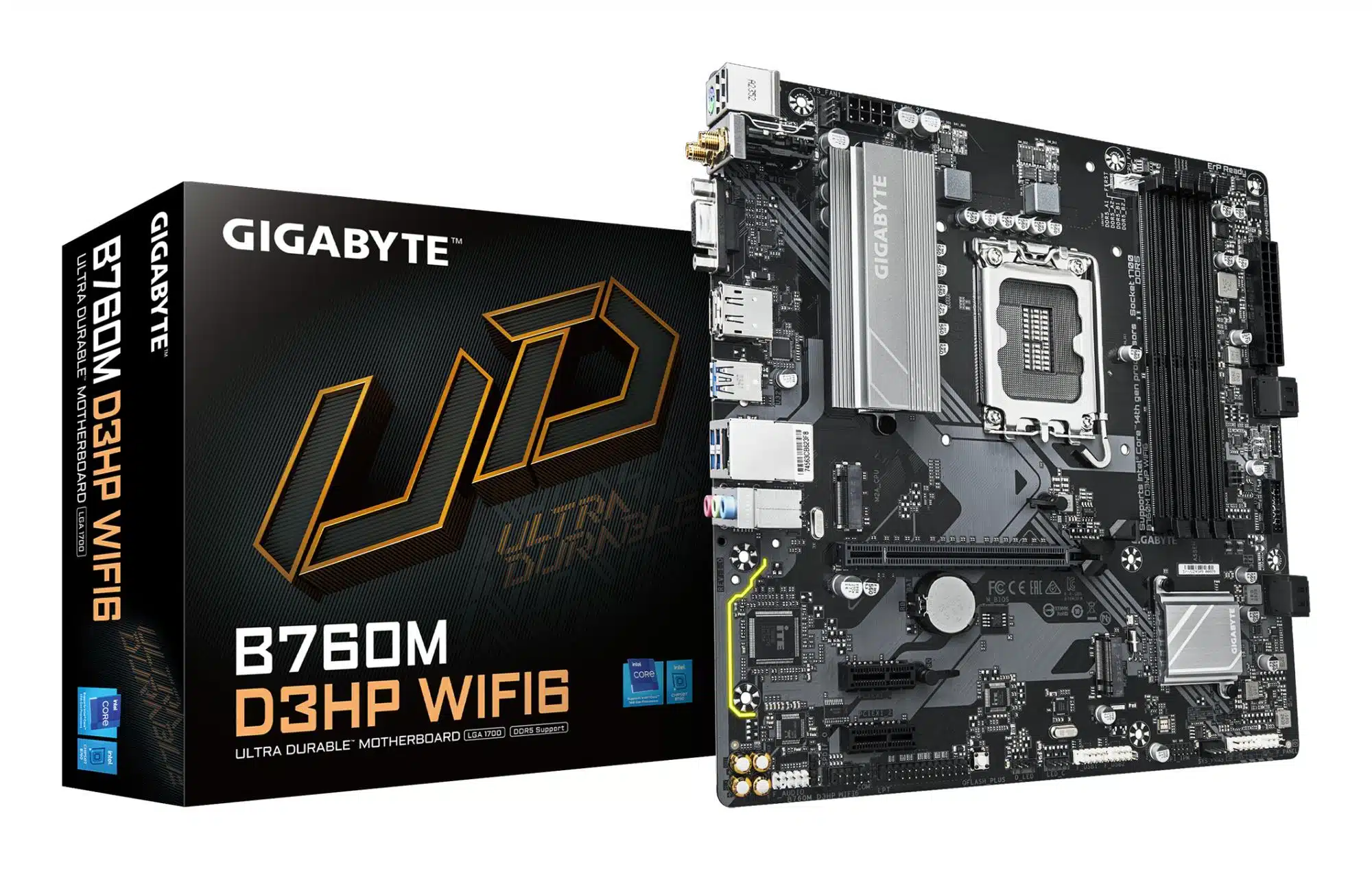 elko-49258-ae835230a257 Μητρική Κάρτα micro ATX DDR5 με Wi-Fi 6 B760M D3HP WIFI6 1.0 GIGABYTE - Image 1