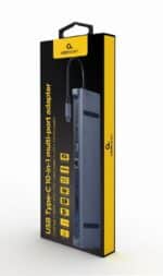 Hub USB-C 10 σε 1 με HDMI 4K, Gigabit LAN και PD 87W A-CM-COMBO10-01 GEMBIRD