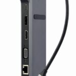 Hub USB-C 9 σε 1 με 3 θύρες USB-A και USB PD 87W A-CM-COMBO9-02 GEMBIRD