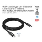 Καλώδιο USB-C USB4 Gen 3x2 3 m 40 Gbps 240 W CAC-1579 CLUB3D - Image 5