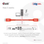 Καλώδιο USB-C σε USB-C 2 m, USB PD έως 240 W CAC-1573 CLUB3D - Image 9