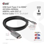 Ενεργό Καλώδιο USB-C σε HDMI 4K120Hz, 8K60Hz, 3 m CAC-1587 CLUB3D - Image 4