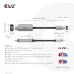 Ενεργό Καλώδιο USB-C σε HDMI 4K120Hz, 8K60Hz, 3 m CAC-1587 CLUB3D - Image 5