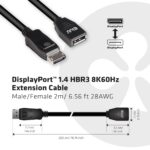 Καλώδιο Επέκτασης DisplayPort 1.4 HBR3 2 m 8K CAC-1022 CLUB3D - Image 7