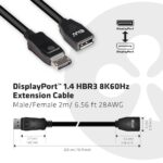 Καλώδιο Επέκτασης DisplayPort 1.4 HBR3 2 m 8K CAC-1022 CLUB3D - Image 3