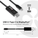 Καλώδιο USB-C σε DisplayPort 1.4 8K 60Hz 1,8 m CAC-1557 CLUB3D - Image 4