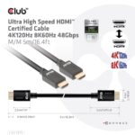 Καλώδιο HDMI 2.1 5 m 48 Gbit/s CAC-1375 CLUB3D - Image 6