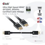 Καλώδιο HDMI 2.1 Ultra High Speed 2 m 48 Gbit/s CAC-1372 CLUB3D - Image 6
