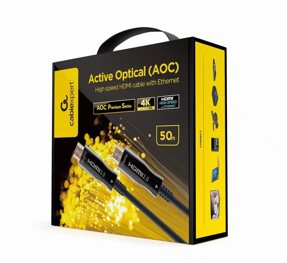 elko-50627-0bf925534ece Καλώδιο HDMI Οπτικής Ίνας AOC 50 m 4K 60 Hz CCBP-HDMI-AOC-50M-02 GEMBIRD - Image 1