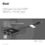 USB-C Hub με 2 HDMI 4K60Hz και φόρτιση PD 100W CSV-1558 CLUB3D - Image 2