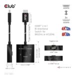Διπλής κατεύθυνσης διακόπτης HDMI 2 σε 1 8K60Hz / 4K120Hz CSV-1384 CLUB3D - Image 7