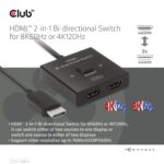 Διπλής κατεύθυνσης διακόπτης HDMI 2 σε 1 8K60Hz / 4K120Hz CSV-1384 CLUB3D - Image 6