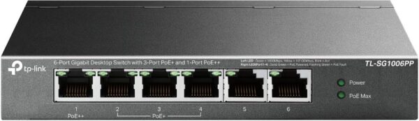 Μη διαχειριζόμενο Switch Gigabit 6 θυρών με PoE+ και PoE++ TL-SG1006PP TP-LINK