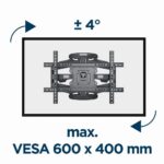 Βάση Τηλεόρασης Τοίχου Full Motion για οθόνες 32"–75" VESA έως 600 × 400 mm WM-75ST-01 GEMBIRD - Image 5