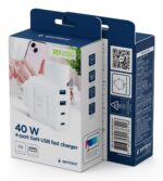 Φορτιστής USB 4 Θυρών GaN 40W με USB-C PD και Quick Charge 3.0 TA-UC-2A2C-PD40-01-W GEMBIRD - Image 5