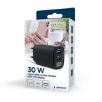 Φορτιστής USB-C και USB-A 30W με Power Delivery και Quick Charge 3.0 TA-UC-PDQC30LCD-BK-01 GEMBIRD - Image 6