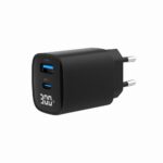 Φορτιστής USB-C και USB-A 30W με Power Delivery και Quick Charge 3.0 TA-UC-PDQC30LCD-BK-01 GEMBIRD