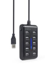 USB Hub 10 Θυρών USB 2.0 με Τροφοδοσία DC UHB-U2P10P-01 GEMBIRD - Image 4