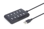 USB Hub 10 Θυρών USB 2.0 με Τροφοδοσία DC UHB-U2P10P-01 GEMBIRD - Image 2